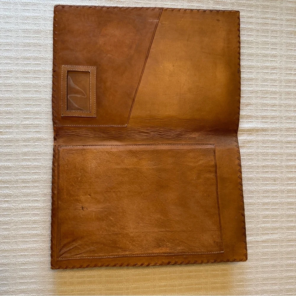 Vintage Embossed Hand Tooled Handmade South American Leather Folio